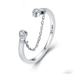 Bracciale in argento con zirconi Anello aperto da donna in argento sterling S925, SCR216