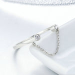 Bracciale in argento con zirconi Anello aperto da donna in argento sterling S925, SCR216