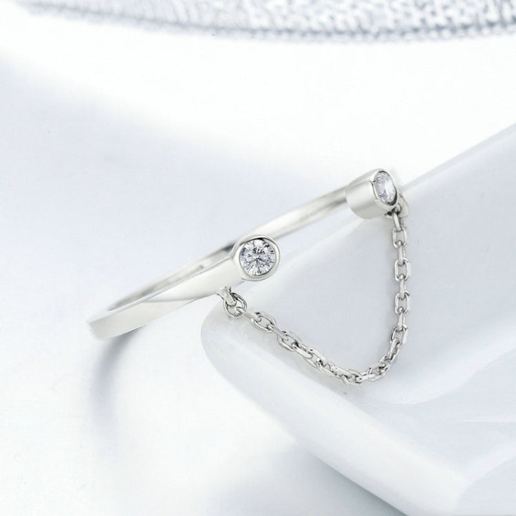 Bracciale in argento con zirconi Anello aperto da donna in argento sterling S925, SCR216
