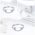 Bracciale in argento con zirconi Anello aperto da donna in argento sterling S925, SCR216