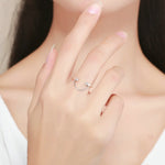 Bracciale in argento con zirconi Anello aperto da donna in argento sterling S925, SCR216