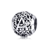 Bracciale fai da te con perline con lettera in argento sterling S925 con perline, SCC1158