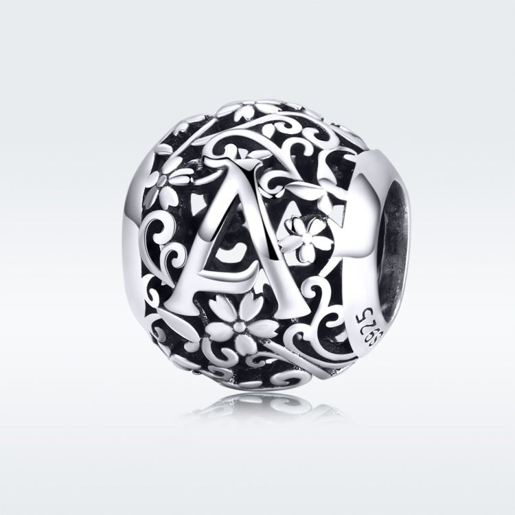 Bracciale fai da te con perline con lettera in argento sterling S925 con perline, SCC1158