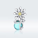 Bracciale con perline fai-da-te in argento sterling S925 con perline sfuse in cristallo di margherita e lucciola
