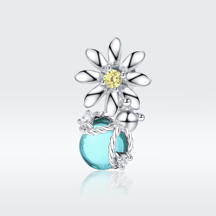 Bracciale con perline fai-da-te in argento sterling S925 con perline sfuse in cristallo di margherita e lucciola