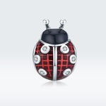 Accessori per bracciale fai da te con ciondolo coccinella a sette stelle in argento sterling S925, SCC1481