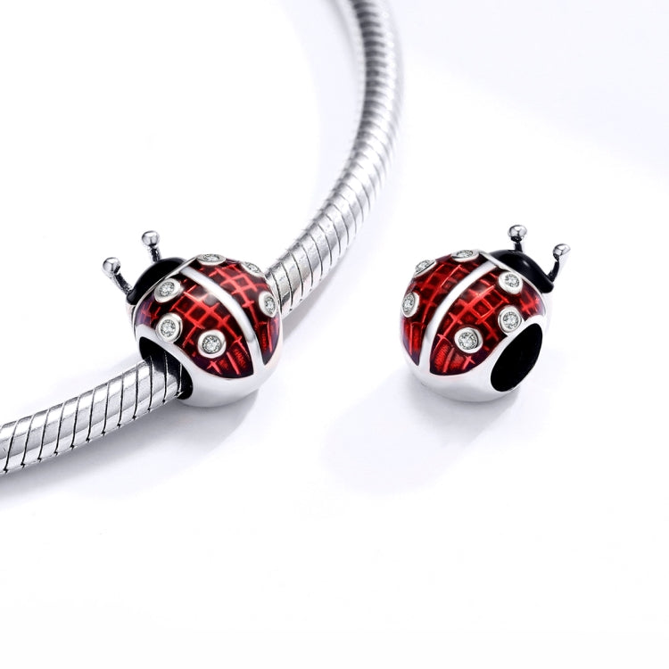 Accessori per bracciale fai da te con ciondolo coccinella a sette stelle in argento sterling S925, SCC1481