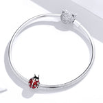 Accessori per bracciale fai da te con ciondolo coccinella a sette stelle in argento sterling S925, SCC1481