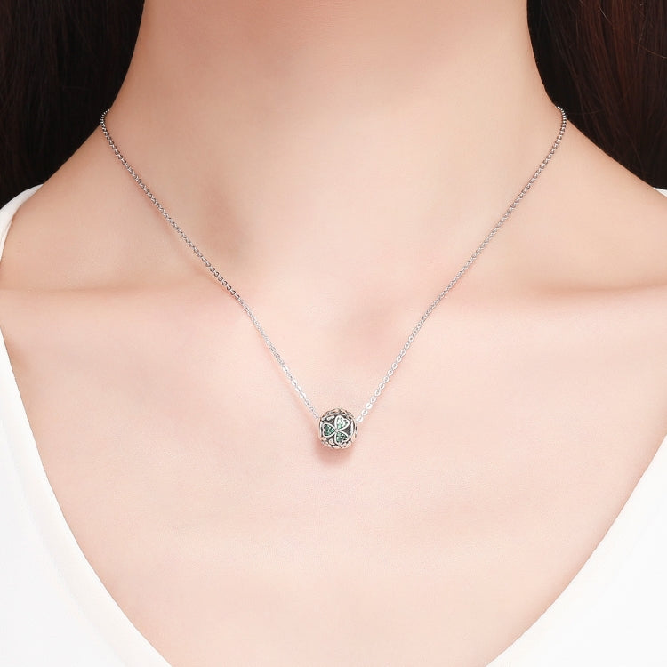 Accessori per bracciale fai da te con perline di trifoglio verde in argento sterling S925, SCC964