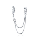 Accessori per braccialetti fai-da-te con catena di sicurezza a catena semplice a due strati in argento sterling S925, SCC1419