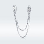 Accessori per braccialetti fai-da-te con catena di sicurezza a catena semplice a due strati in argento sterling S925, SCC1419