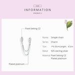 Accessori per braccialetti fai-da-te con catena di sicurezza a catena semplice a due strati in argento sterling S925, SCC1419