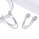 Accessori per braccialetti fai-da-te con catena di sicurezza a catena semplice a due strati in argento sterling S925, SCC1419