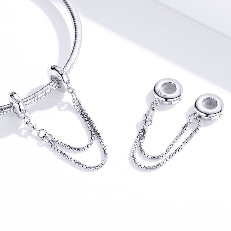 Accessori per braccialetti fai-da-te con catena di sicurezza a catena semplice a due strati in argento sterling S925, SCC1419