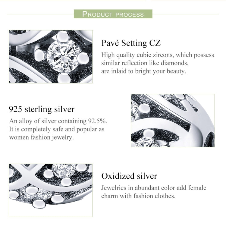 Accessori per bracciale fai da te con perline eleganti in argento sterling S925, SCC732