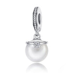 Accessori per bracciale fai da te con elegante perla in argento sterling S925, SCC137