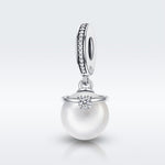 Accessori per bracciale fai da te con elegante perla in argento sterling S925, SCC137