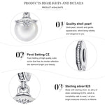 Accessori per bracciale fai da te con elegante perla in argento sterling S925, SCC137