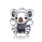 Accessorio braccialetto fai da te con perline animali Koala carino in argento sterling S925, SCC1304