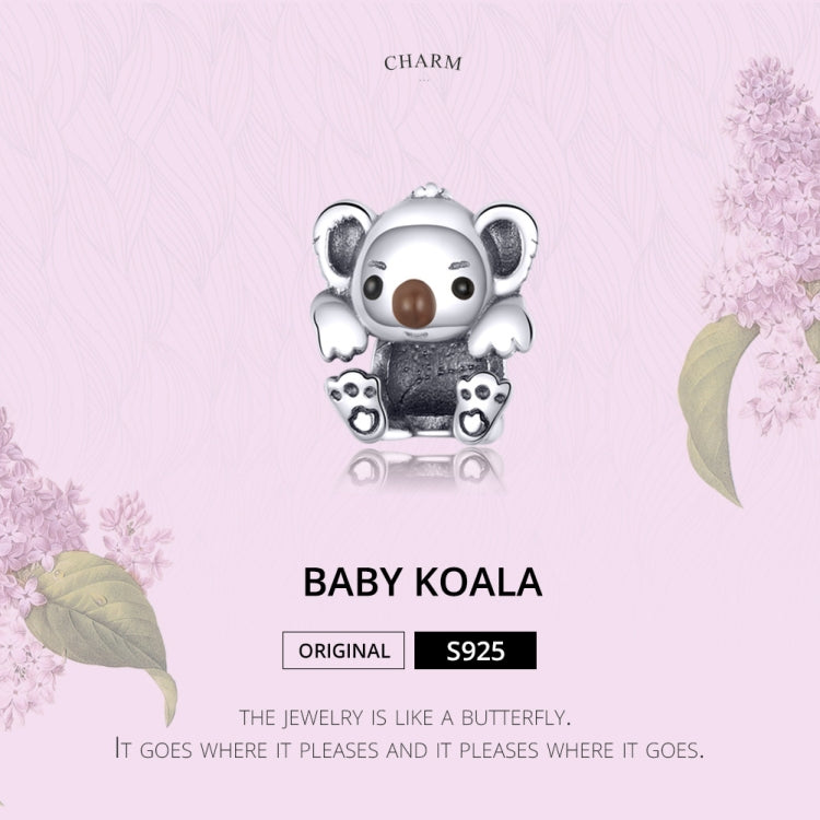 Accessorio braccialetto fai da te con perline animali Koala carino in argento sterling S925, SCC1304