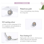 Accessori per bracciale fai-da-te in argento sterling S925 con quadrifoglio e zirconi, SCC1247