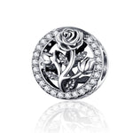 Accessori per bracciale fai da te con perline di fiori di rosa in argento sterling S925, SCC1189