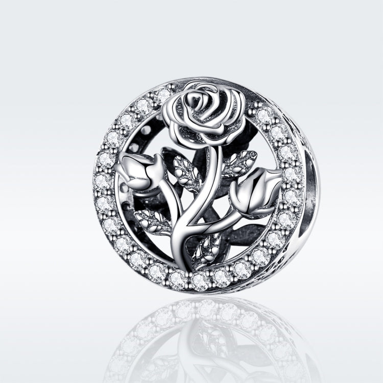 Accessori per bracciale fai da te con perline di fiori di rosa in argento sterling S925, SCC1189