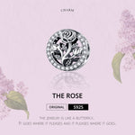 Accessori per bracciale fai da te con perline di fiori di rosa in argento sterling S925, SCC1189