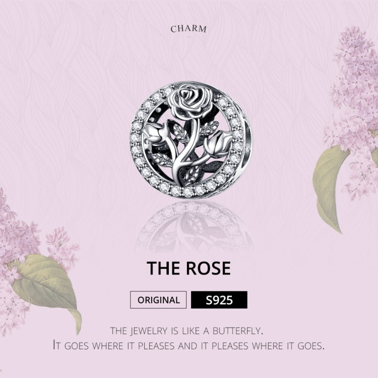 Accessori per bracciale fai da te con perline di fiori di rosa in argento sterling S925, SCC1189