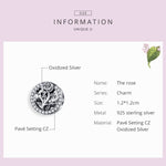 Accessori per bracciale fai da te con perline di fiori di rosa in argento sterling S925, SCC1189