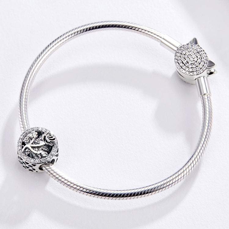 Accessori per bracciale fai da te con perline di fiori di rosa in argento sterling S925, SCC1189