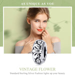 Perline a forma di fiore classico in argento sterling S925 per bracciale fai da te