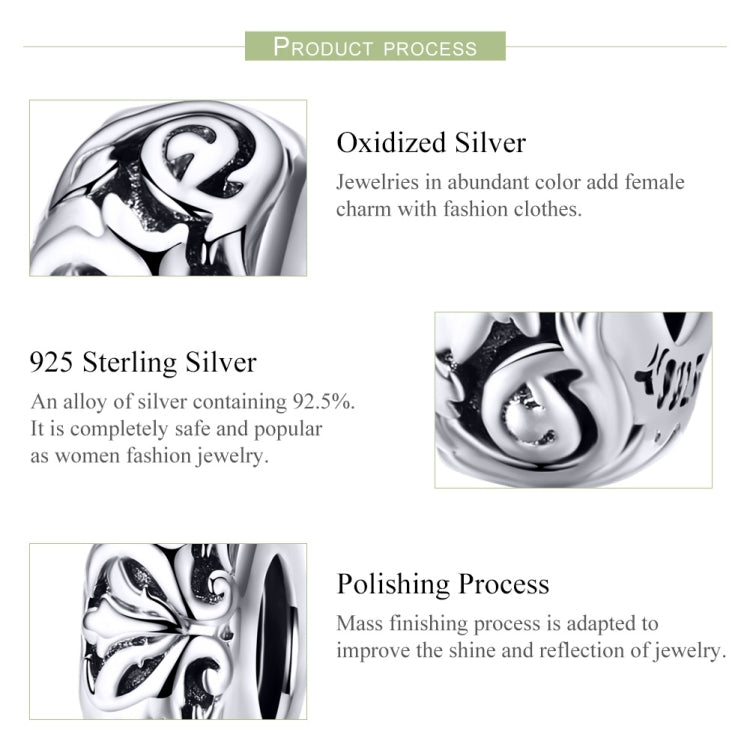 Perline a forma di fiore classico in argento sterling S925 per bracciale fai da te