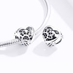 Perline per braccialetto fai-da-te con perline in argento sterling S925 con zirconi neri, SCC1191-BK