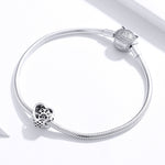 Perline per braccialetto fai-da-te con perline in argento sterling S925 con zirconi neri, SCC1191-BK