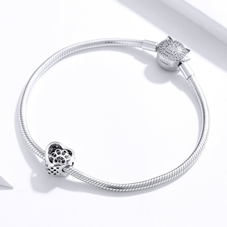 Perline per braccialetto fai-da-te con perline in argento sterling S925 con zirconi neri, SCC1191-BK