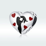 Accessori per bracciale fai da te con ciondolo ardentemente amore a forma di cuore in argento sterling S925, SCC1508