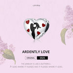 Accessori per bracciale fai da te con ciondolo ardentemente amore a forma di cuore in argento sterling S925, SCC1508