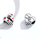 Accessori per bracciale fai da te con ciondolo ardentemente amore a forma di cuore in argento sterling S925, SCC1508