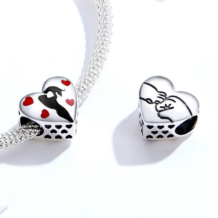 Accessori per bracciale fai da te con ciondolo ardentemente amore a forma di cuore in argento sterling S925, SCC1508