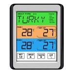 CH-212 Termometro da cucina con griglia di allarme intelligente con schermo a colori a doppia sonda, Colorful Backlight, Orange Backlight