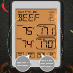 CH-212 Termometro da cucina con griglia di allarme intelligente con schermo a colori a doppia sonda, Colorful Backlight, Orange Backlight