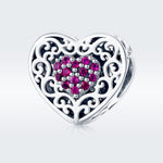 Accessori per bracciale fai da te con perline a forma di cuore in argento sterling S925, SCC1109