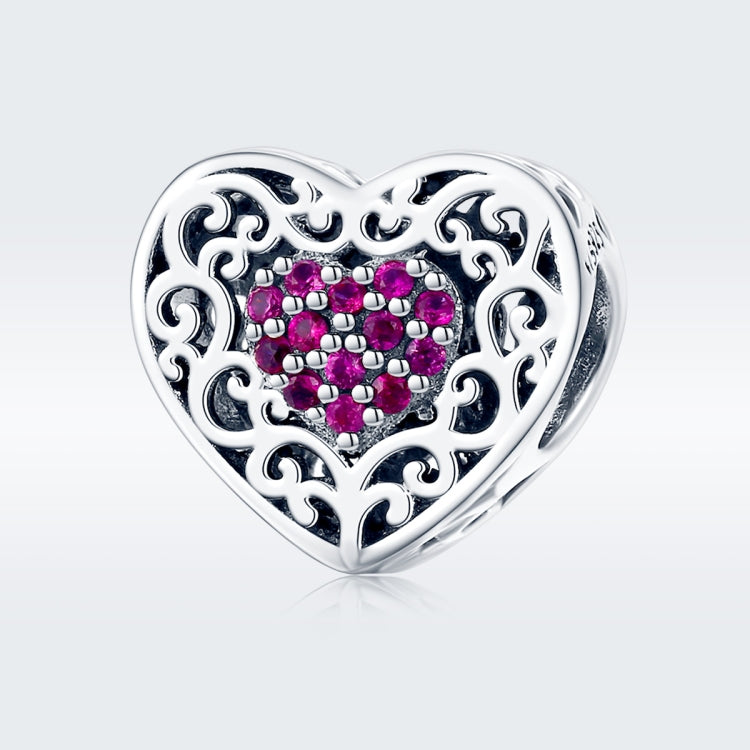 Accessori per bracciale fai da te con perline a forma di cuore in argento sterling S925, SCC1109