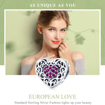 Accessori per bracciale fai da te con perline a forma di cuore in argento sterling S925, SCC1109