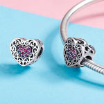 Accessori per bracciale fai da te con perline a forma di cuore in argento sterling S925, SCC1109