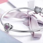 Accessori per bracciale fai da te con perline a forma di cuore in argento sterling S925, SCC1109
