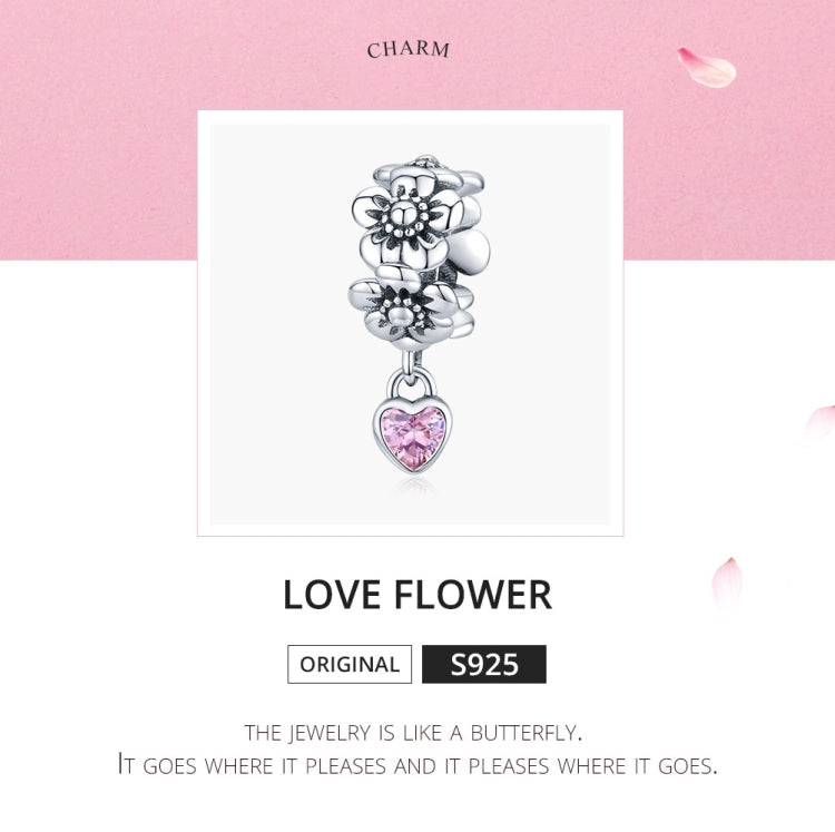 Accessori per bracciale fai da te con perline floreali in argento sterling S925, SCC1485