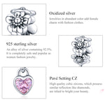 Accessori per bracciale fai da te con perline floreali in argento sterling S925, SCC1485