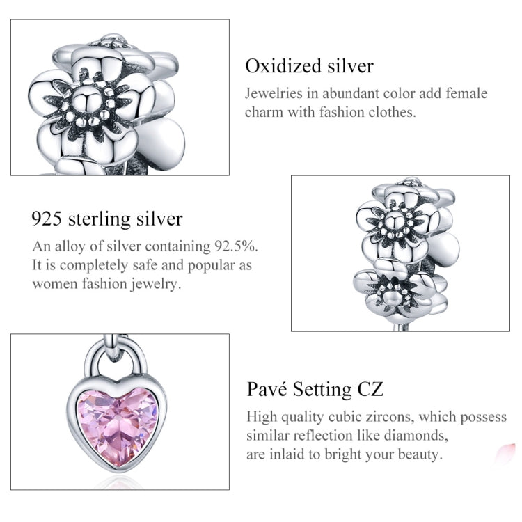 Accessori per bracciale fai da te con perline floreali in argento sterling S925, SCC1485